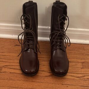 Buttero Brown Leather Combat Boots Mens